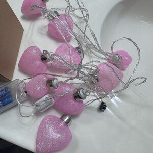 Pink Heart String Lights